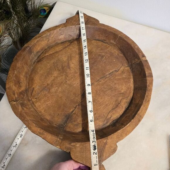 Antique Wood Dough Kneading Parat Bowl Primitive Handcarved - Picture 3 of 8